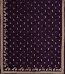 Burgundy Woven Art Soft Silk Saree With Deer Motifs-BL4395