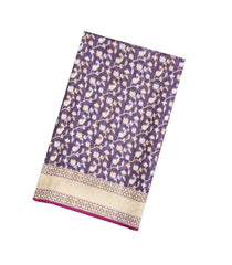 Lilac Handloom Organza Satin Soft Silk Saree With Floral Vine Motifs-SO4076