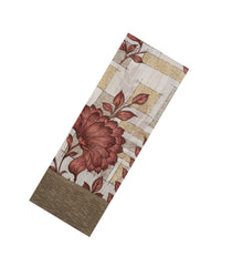 Crimson Woven Blended Linen Saree With Printed Floral Motifs-BL4843