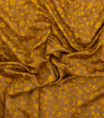 Mustard Woven Chanderi Cotton Saree With Printed Motifs-CC1699