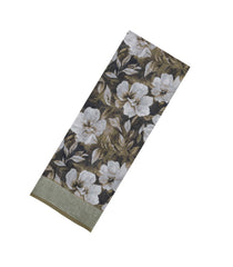 Dark Grey Printed Synthetic Linen Saree With Floral Motifs-SY0211