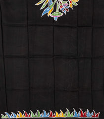 White Woven Silk Saree With Printed Bird Motifs-PS0571
