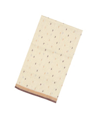 Cream Handloom Uppada Silk Saree With Mango Motifs & Contrast Pallu-UP0358