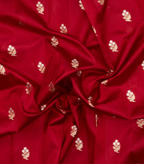 Red Woven Banarasi Poona Silk Saree With Zari Buttas & Contrast Border-BP1023