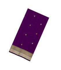 Purple Handloom Maheswari Silk Cotton Saree With Buttas-SC4147