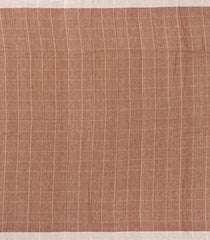 Brown Handloom Bengal Cotton Saree With Checks & Buttas-BG1657