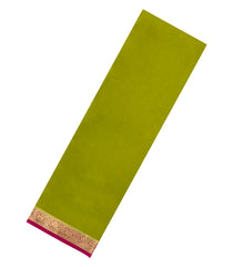 Olive Green Woven Mysore Silk Saree With Contrast Zari Border-MS3862