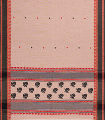 Dusty Peach Handloom Bengal Cotton Saree With Kamalam Buttas-BG1666
