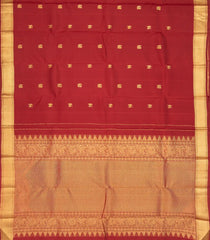 Maroon Handloom Kanchipuram Silk Saree With Annam & Yazhi Buttas-KA13102