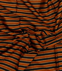 Rust & Black Handloom Soft Silk Cotton Saree With Veldhari Stripes-SC4254