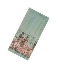 Aquamarine Printed Synthetic Tussar Saree With Zari Stripes-BL5377