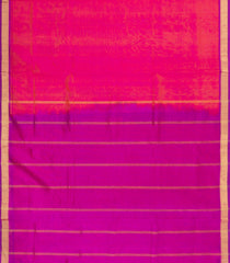 Hot Pink Handloom 9 Yards Silk Cotton Saree With Contrast Border-SC4447