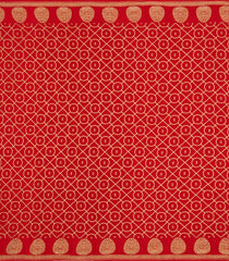 Red Handloom Banarasi Khaddi Georgette Silk Saree With Floral Motifs-BE1794