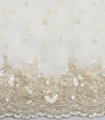 White Woven Pure Organza Silk Saree With Floral Hand Embroidery -EN2110