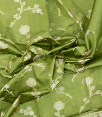 Cardamom Green Woven Dupion Silk Saree With Floral Buttas-DS0578