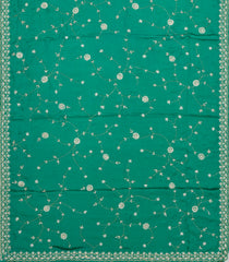 Sea Green Woven Pure Crepe Silk Saree With Embroidered Floral Motifs-PS0582