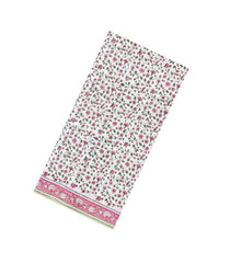 White Printed Jaipur Cotton Saree With Printed Floral Vine Motifs-JC1934