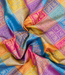 Multi Colour Handloom Kanchipuram Silk Saree With Bomkai Motifs-KA15760