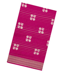 Hot Pink Printed Synthetics Dola Silk Saree With Zari Stripes-BL5189