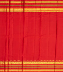 Dark Green Handloom Korvai Kanchipuram Silk Saree With Buttas & Contrast Border-KA13007
