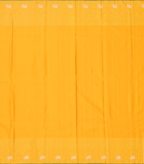 Yellow Handloom Kanchipuram Silk Saree With Chevron Stripes