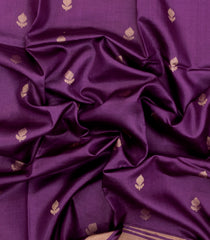 Lilac Woven Tussar Silk Saree With Floral Motifs-TU3255
