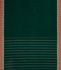 Dark Green Woven Chirala Cotton Saree With Elephant Border-CR1431
