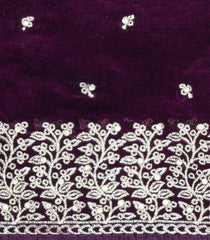 Dark Purple Woven Synthetic Blended Tissue Saree With Embroidered Motifs-EN2028