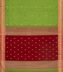 Light Green Handloom Maheswari Silk Cotton Saree With Buttas-SC4129