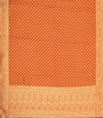 Orange Woven Pure Viscose Saree With Floral Zari Motifs-BL6120