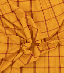 Yellow Woven Kadapa Cotton Saree With Checks-KN0700
