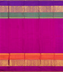 Bottle Green Handloom Korvai Kanchipuram Silk Saree With Ganga Jamuna-KA16020