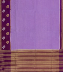 Lavender Woven Blended Viscose Saree With Contrast Border-BL5544
