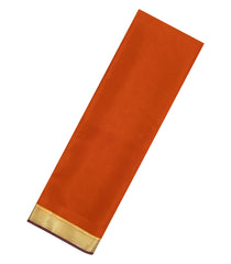 Orange Woven Mysore Silk Saree With Contrast Zari Border-MS3607