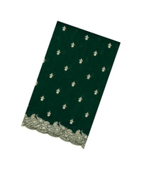 Bottle Green Woven Synthetic Blended Saree With Embroidered Motifs-EN2017