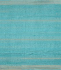 Turquoise Printed Synthetic Dola Silk Saree With Zari Stripes & Border-SY0305