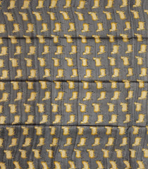 Mustard Handloom Tussar Silk Saree With Stripes & Printed Motifs-TU3443
