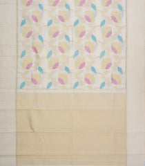 Cream Woven Pure Silk Saree With Meena Floral Motifs -EC2536