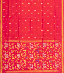Red Handloom Uppada Silk Saree With Meena Buttas-UP0422