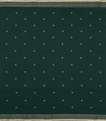 Dark Green Woven Bengal Cotton Saree With Floral Motifs-BG1823