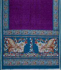 Purple Printed Synthetics Dupion Saree With Abstract Motifs-BL5208
