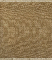 Brown Printed Chanderi Cotton Saree With Zari Border-CC1626