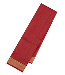 Red Handloom Kanchipuram Silk Saree With Dotted Stripes-KA15036-Red
