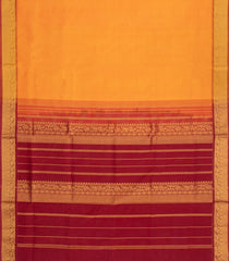 Mango Yellow Handloom Silk Cotton Saree With Contrast Zari Border-SC4640