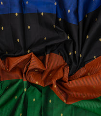 Multi Colour Handloom Kanchipuram Silk Saree With Stripes & Buttas-KA14722