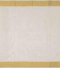 Off White Handloom Kerala Cotton Saree With Zari Border-KEC1040
