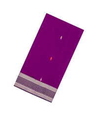 Magenta Handloom Maheswari Silk Cotton Saree With Floral Buttas & Zari Border-SC4868