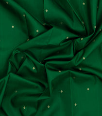 Dark Green Handloom Korvai Kanchipuram Silk Saree With Buttas-KA15007