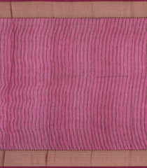 Burgundy Printed Chanderi Cotton Saree With Zari Border-CC1519