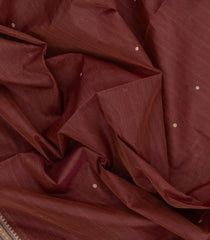 Brown Handloom Silk Cotton Saree With Buttas-SC4339
